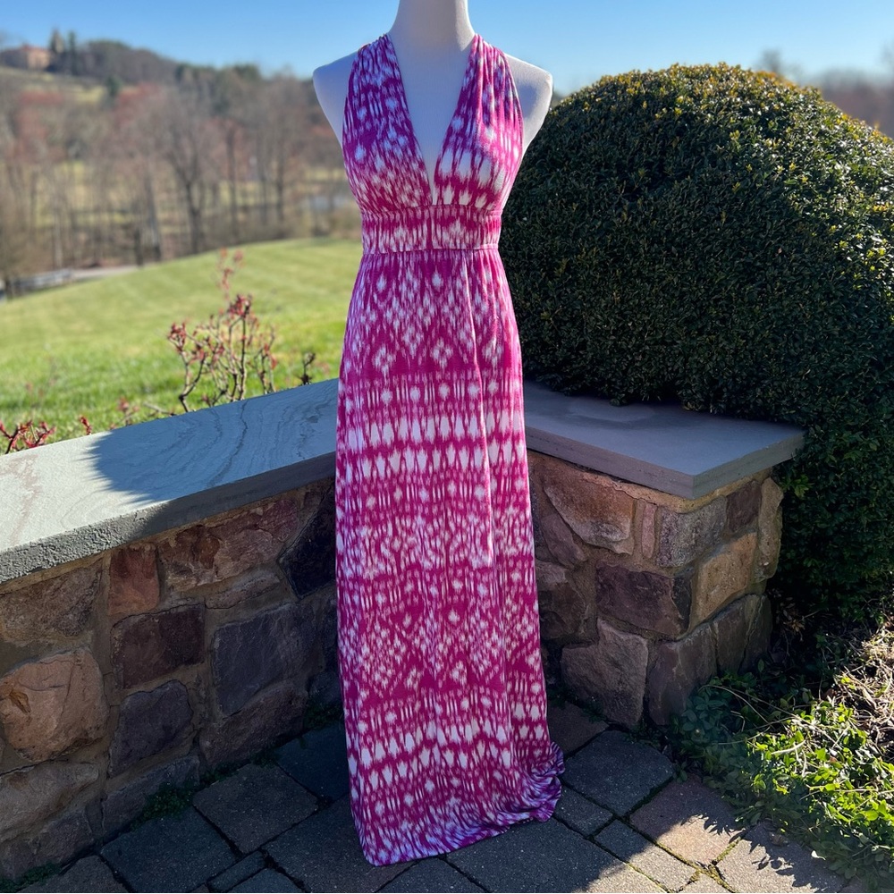 Aqua Pink Maxi Dress-Size Small